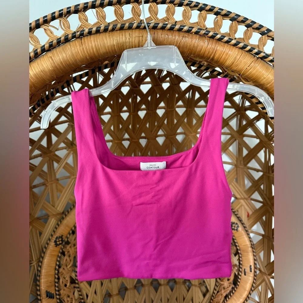Babaton Contour Squareneck Tank Aeros Pink, XS